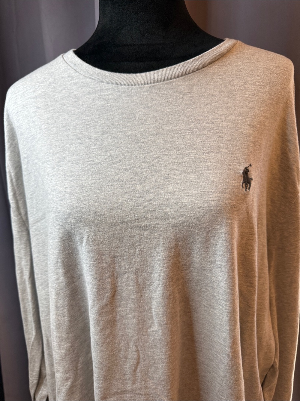 Ralph Lauren Light Gray Crewneck Sweatshirt with Pony Embroidery